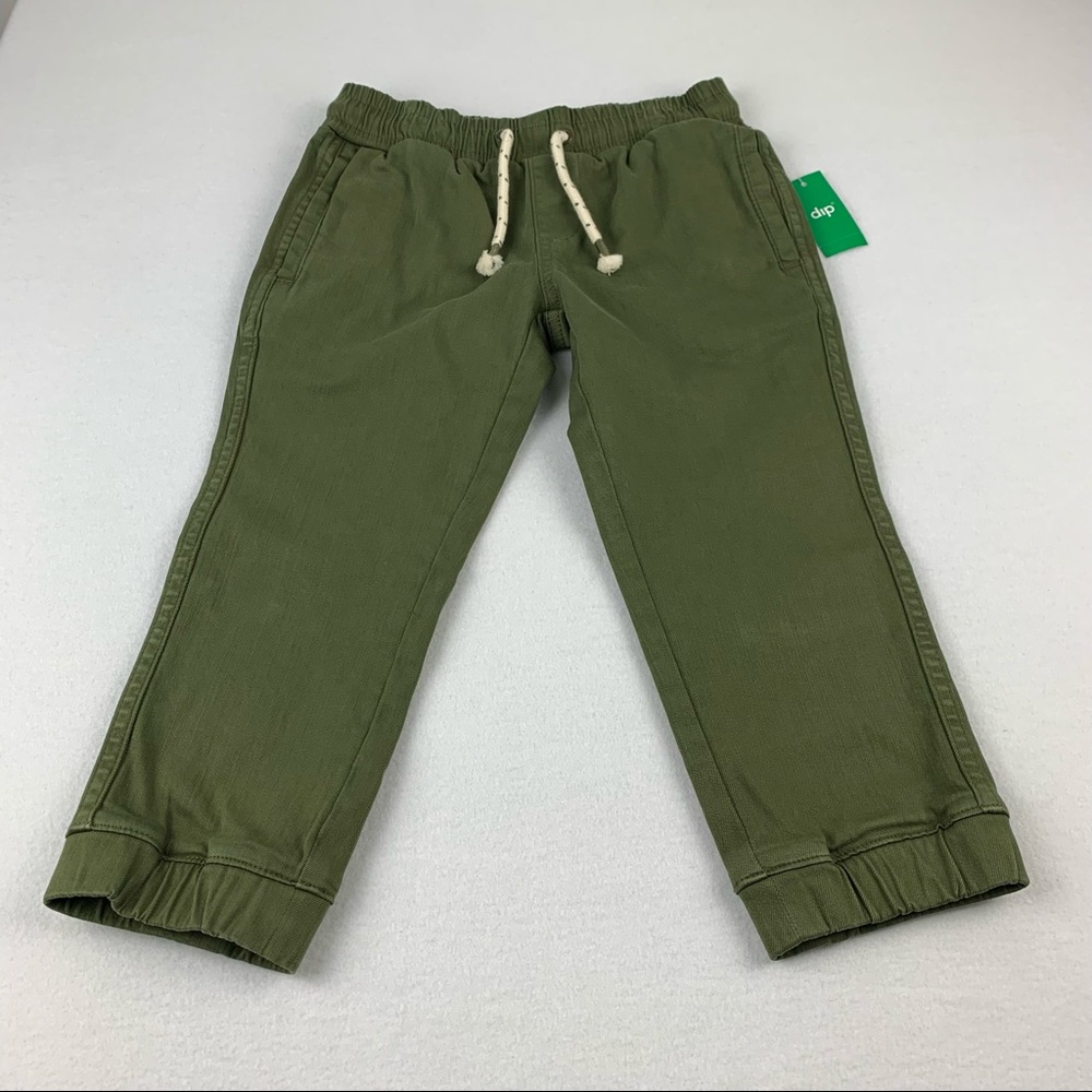 Dip Boys Olive Green Pants Drawstring Waist with Pockets XS (4-5) Bottoms New